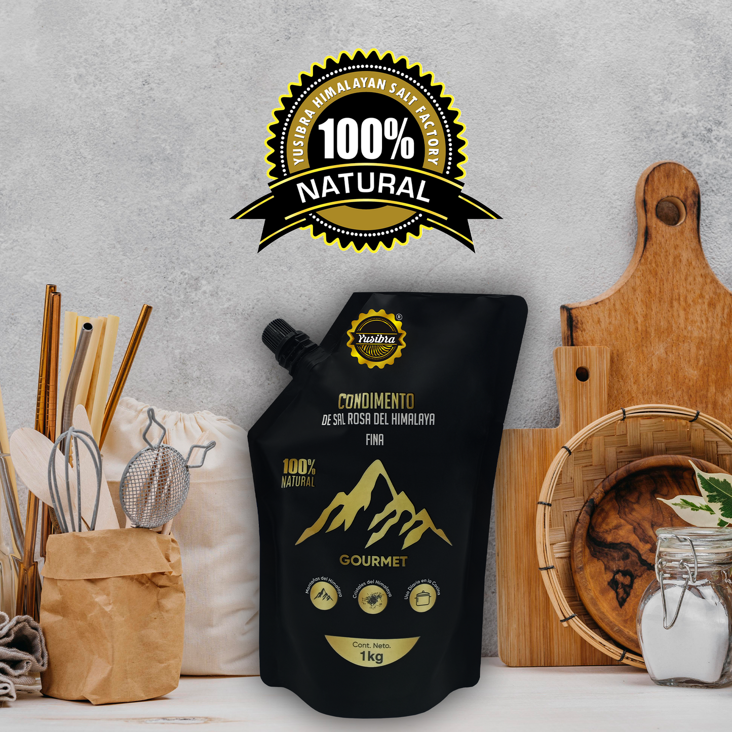 100 bolsas de 1kg cada uno de Sal del Himalaya Fina Mayoreo | Sal Rosa del Himalaya Cristalizada Yusibra