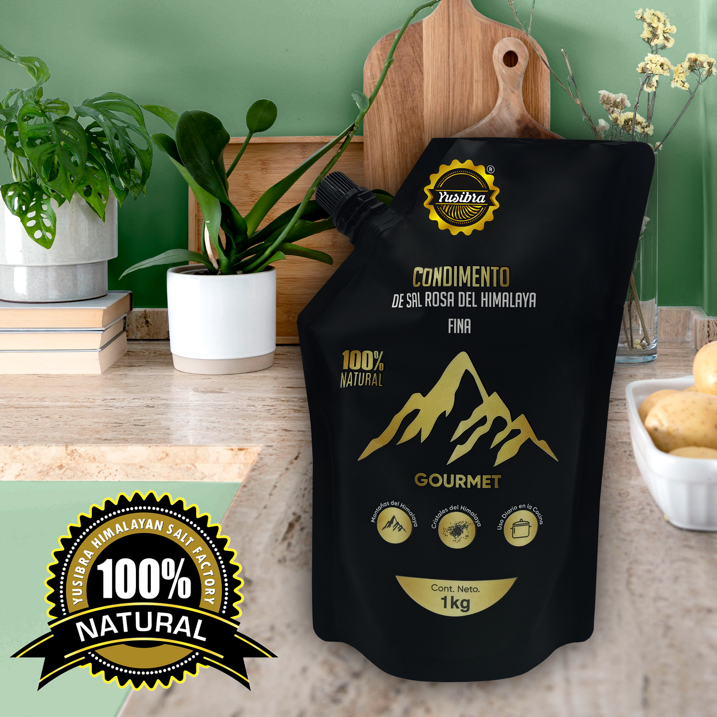 100 bolsas de 1kg cada uno de Sal del Himalaya Fina Mayoreo | Sal Rosa del Himalaya Cristalizada Yusibra