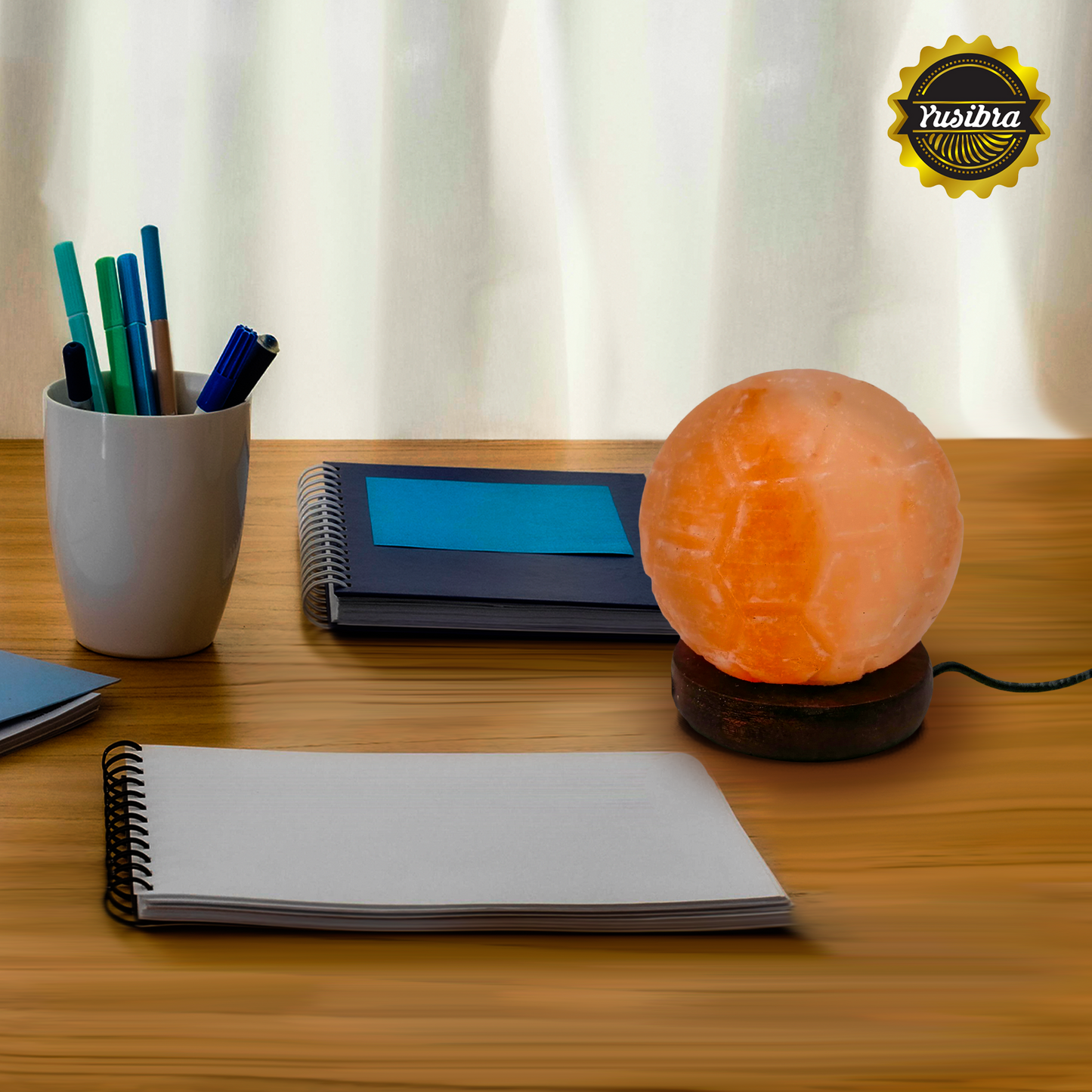 Lámpara de Sal Del Himalaya USB Figura Balón Soccer con Foco LED