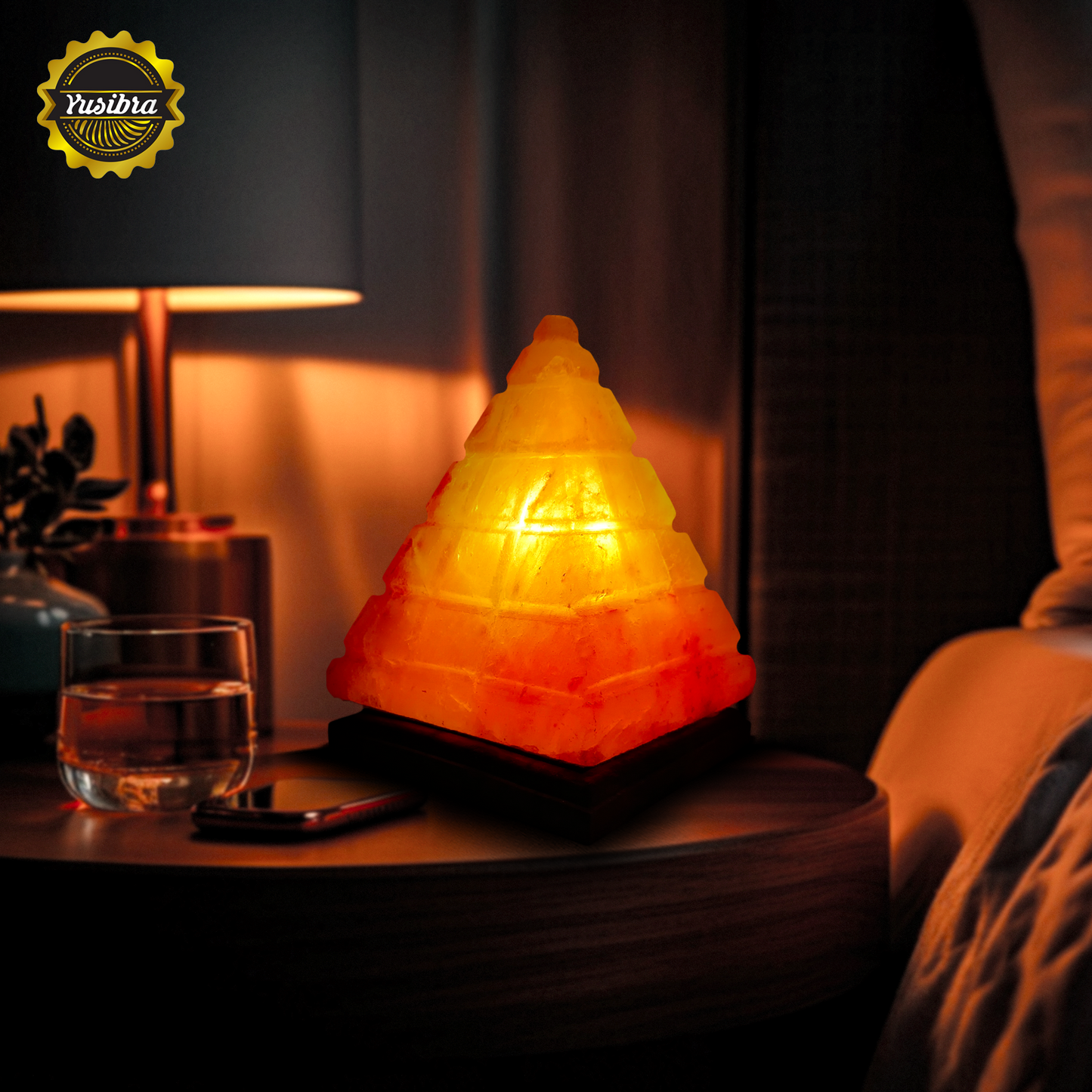 Lámpara de Sal Del Himalaya Figura Pirámide Cubo Chico | Con cable Regulador y Focos