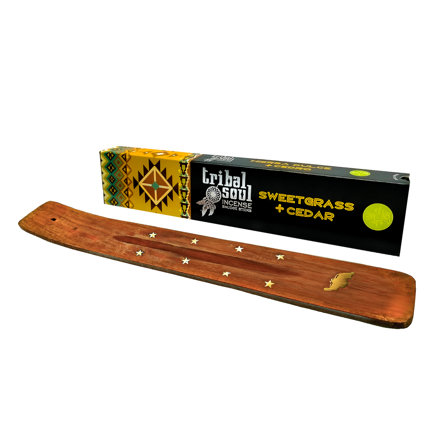 Incienso Tribal Soul Varitas | Aroma: SWEETGRASS + CEDAR + Porta Incienso TABLITA | 1 PZ