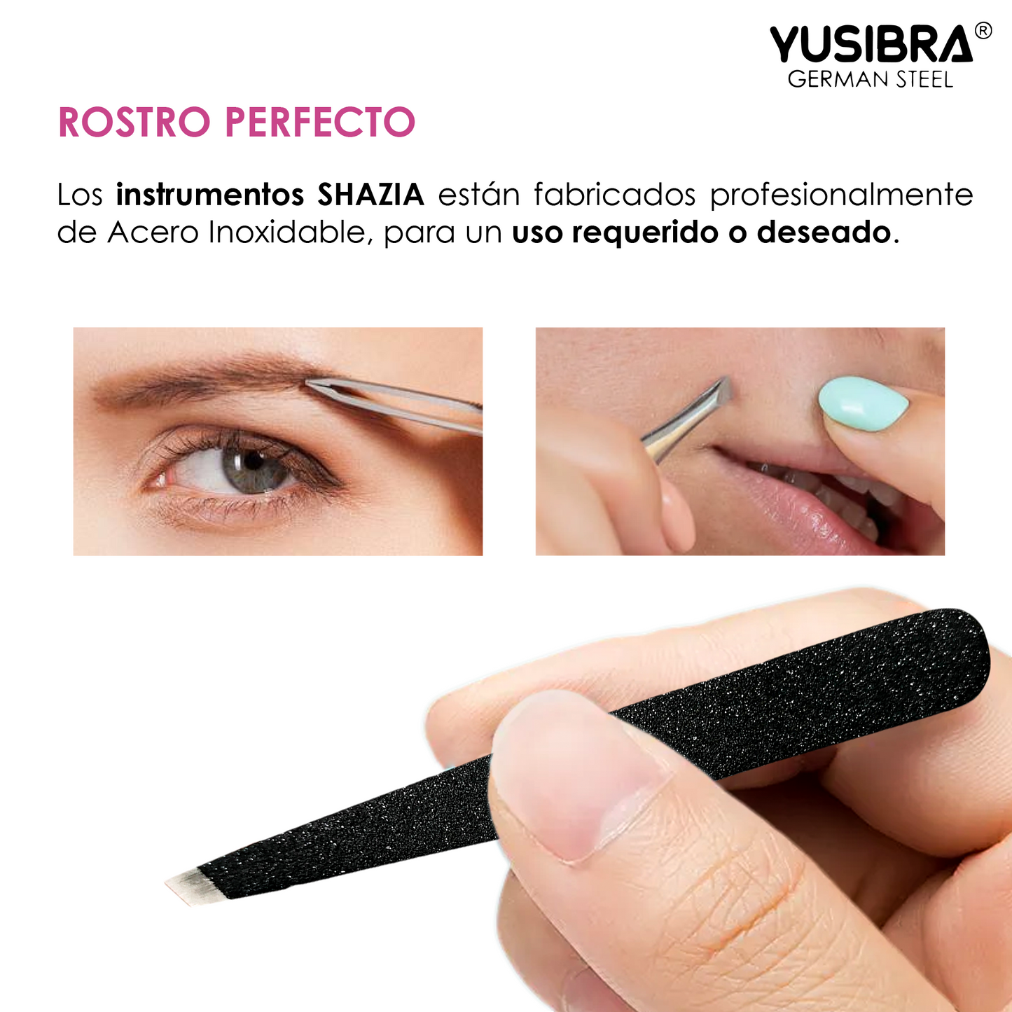 Pinza Profesional de Punta Inclinada para Ceja y/o Depilación Facial | Herramienta Esencial para Tu Rutina de Belleza | PINZA PARA DEPILAR NEGRA Art. 2097