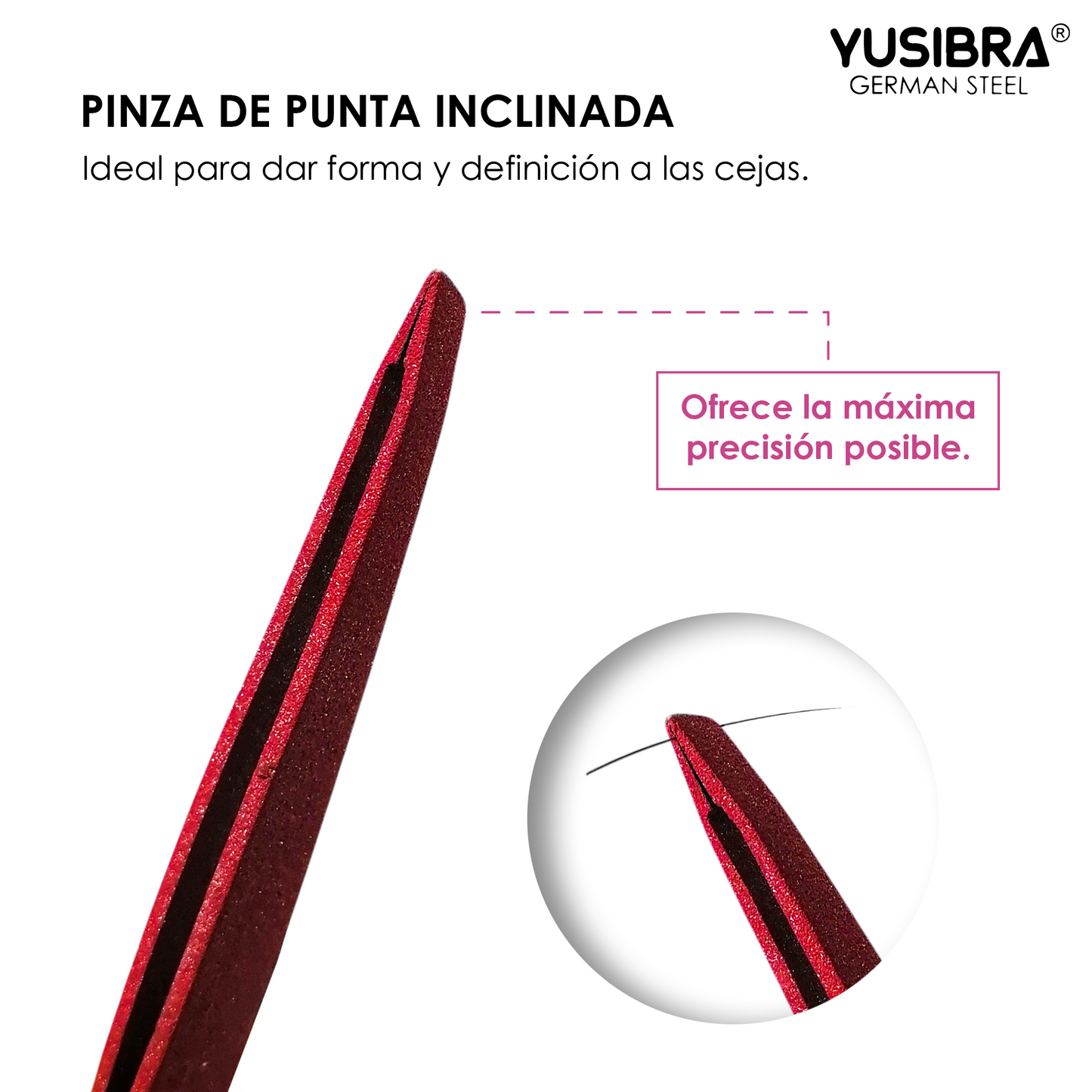 Pinza Profesional de Punta Inclinada para Ceja y/o Depilación Facial | Herramienta Esencial para Tu Rutina de Belleza | PINZA PARA DEPILAR ROJA Art. 2097