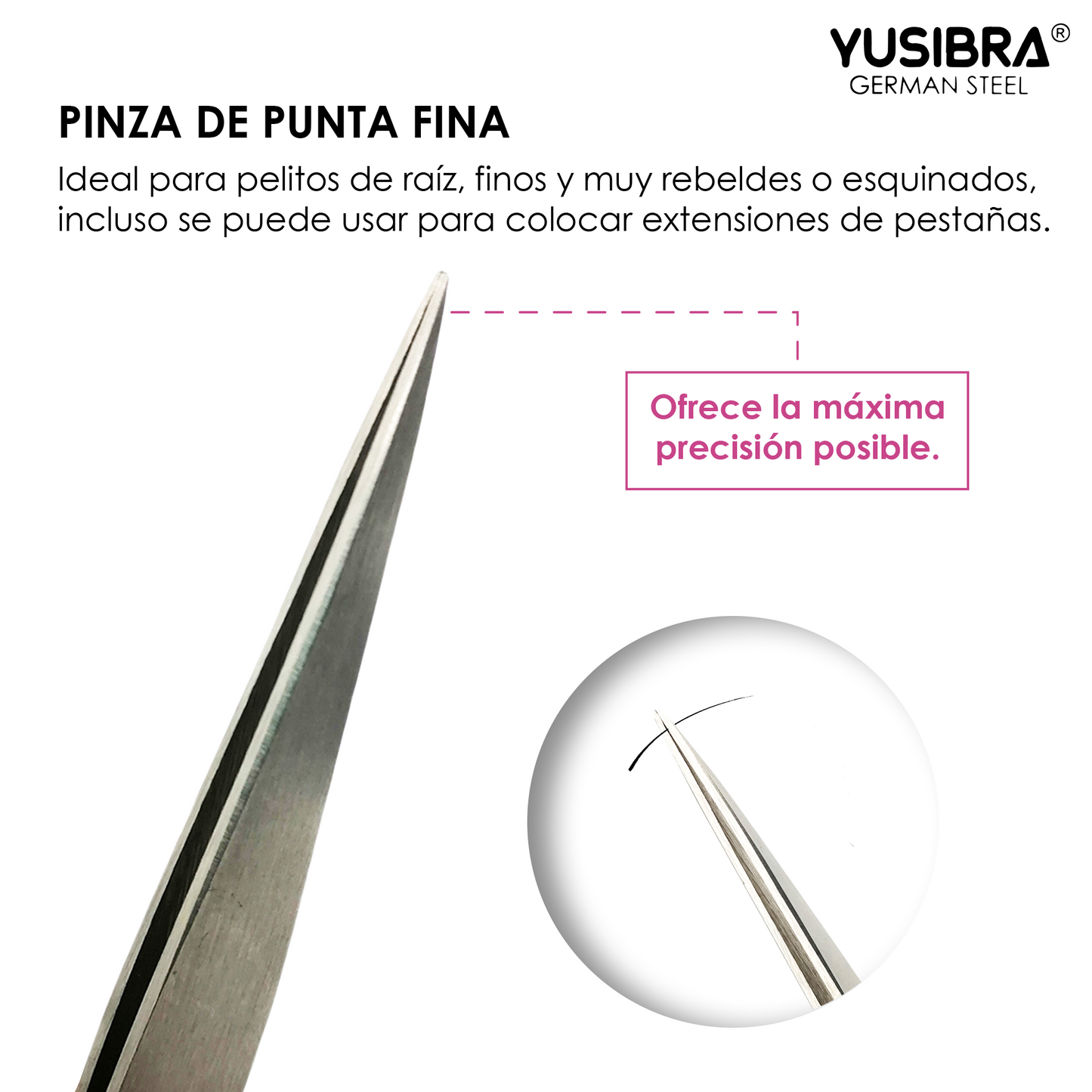 Pinzas Profesionales de Punta Fina para Extensiones de Pestañas y/o Ceja | Herramienta Esencial para Tu Rutina de Belleza | PINZA PUNTA FINA ART. 265