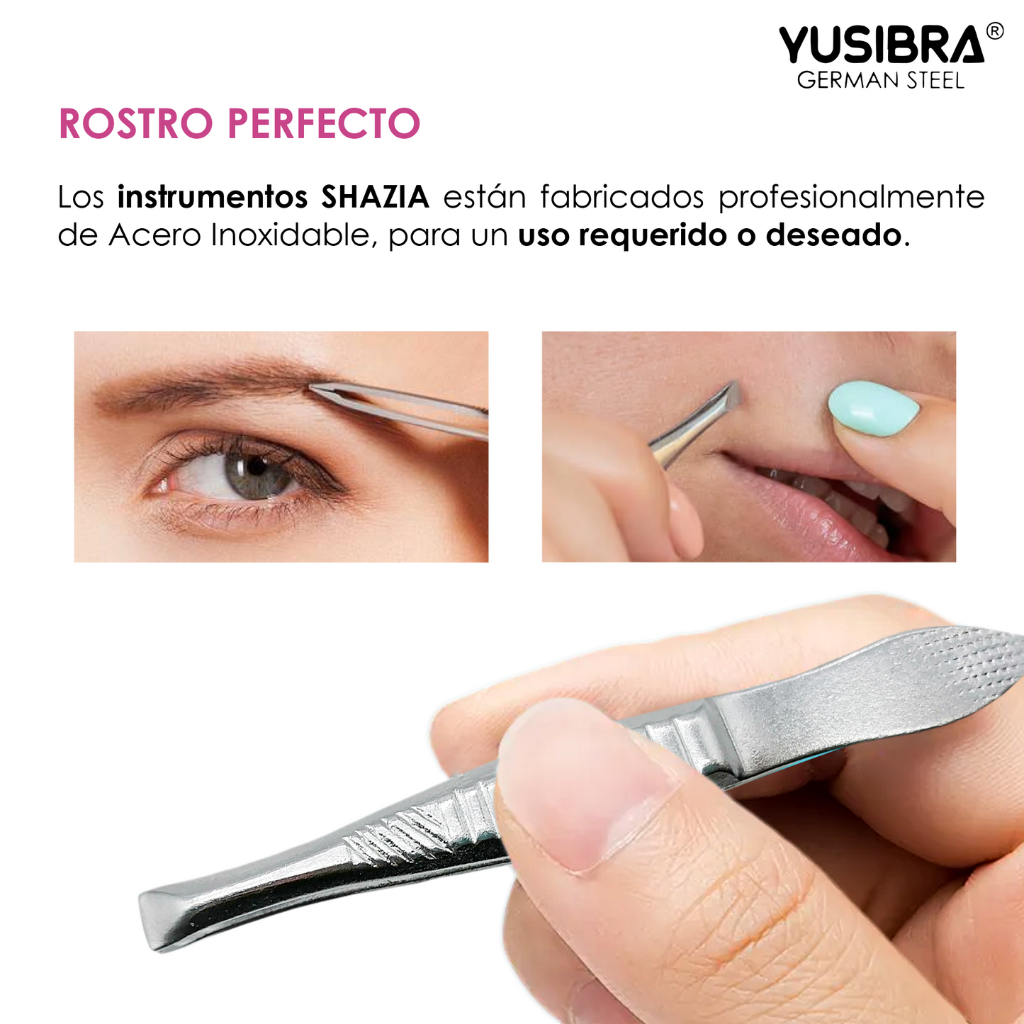 Pinzas Profesionales de Acero Inoxidable para Ceja y/o Depilación Facial | Herramienta Esencial para Tu Rutina de Belleza | PINZA SPARK 265