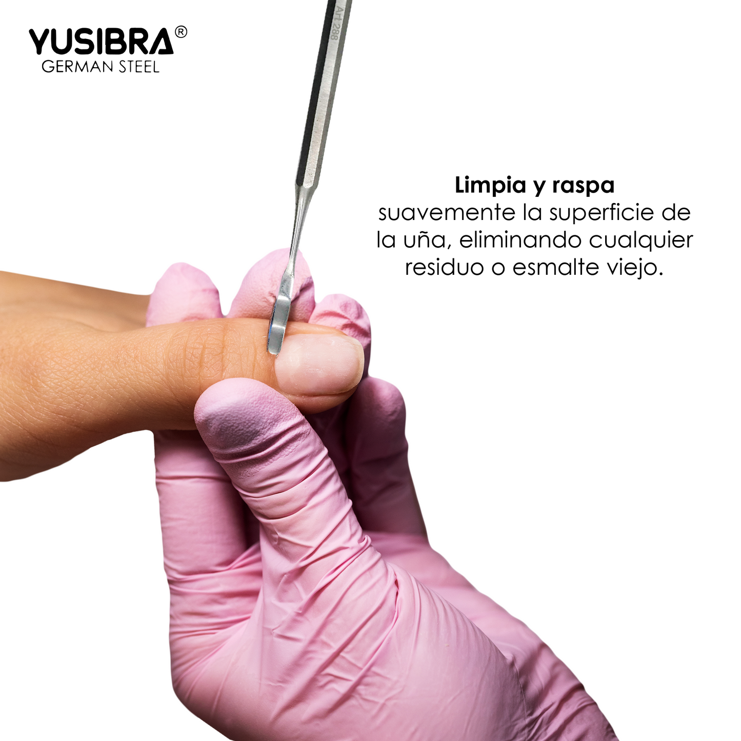 Bisturí De Acero Inoxidable Dos Caras | Empujador Removedor De Cutícula | Manicure y Pedicure Mango Anti derrapante | Art. 288 Punta Elevadora y Pala