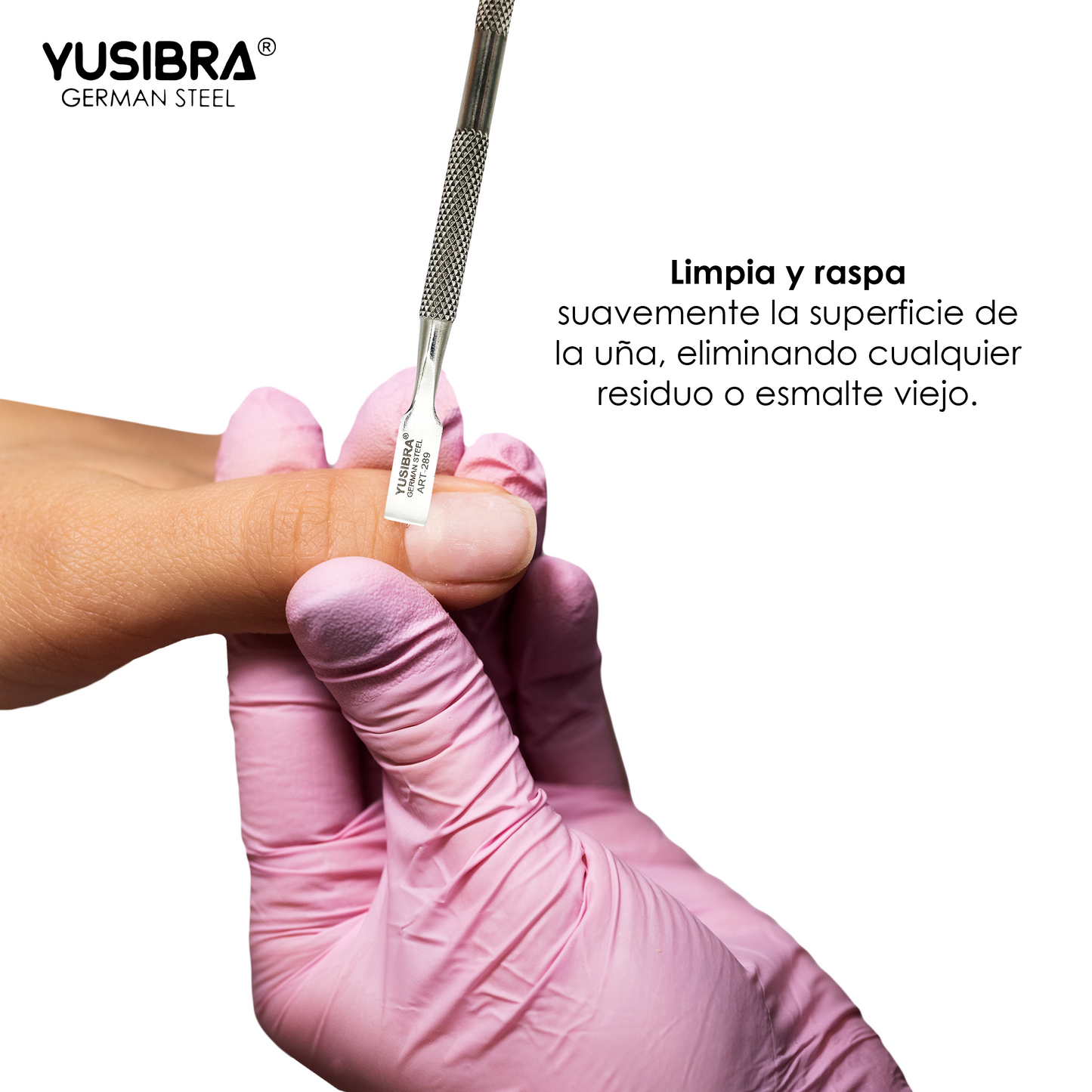 Bisturí De Acero Inoxidable Dos Caras | Empujador Removedor De Cutícula | Manicure y Pedicure Mango Anti derrapante | Art. 289 Cromado Punta Flecha y Cabeza Plana