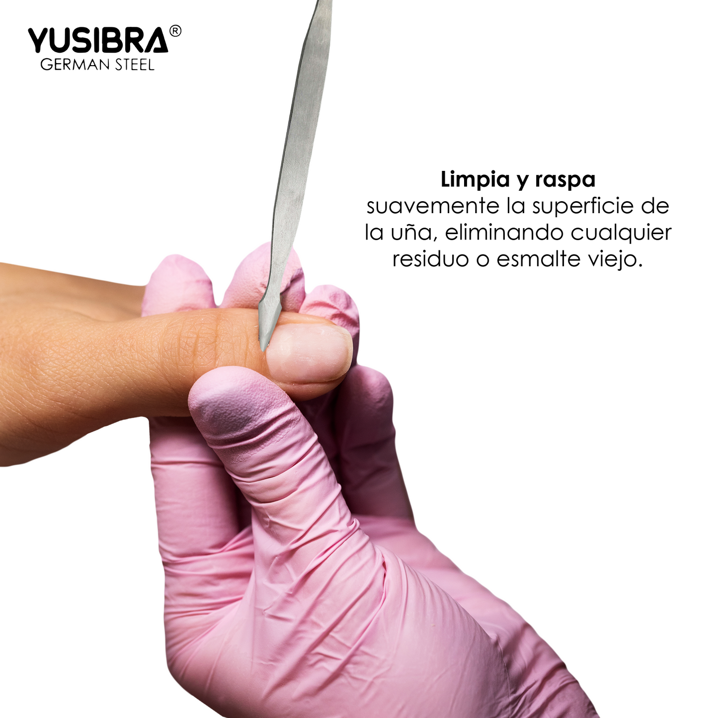 Bisturí De Acero Inoxidable Dos Caras | Empujador Removedor De Cutícula | Manicure y Pedicure Mango Anti derrapante | Art. 289 ECO Punta Flecha y Cuchara