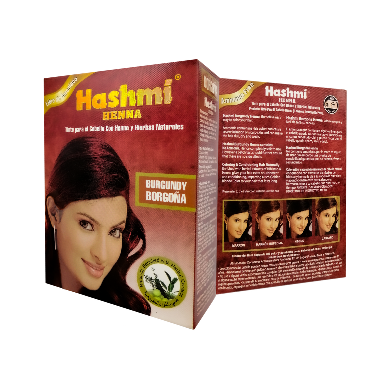 Henna Tinte para Cabello Hashmi (BURGUNDY) 100% Natural | 2 PIEZAS