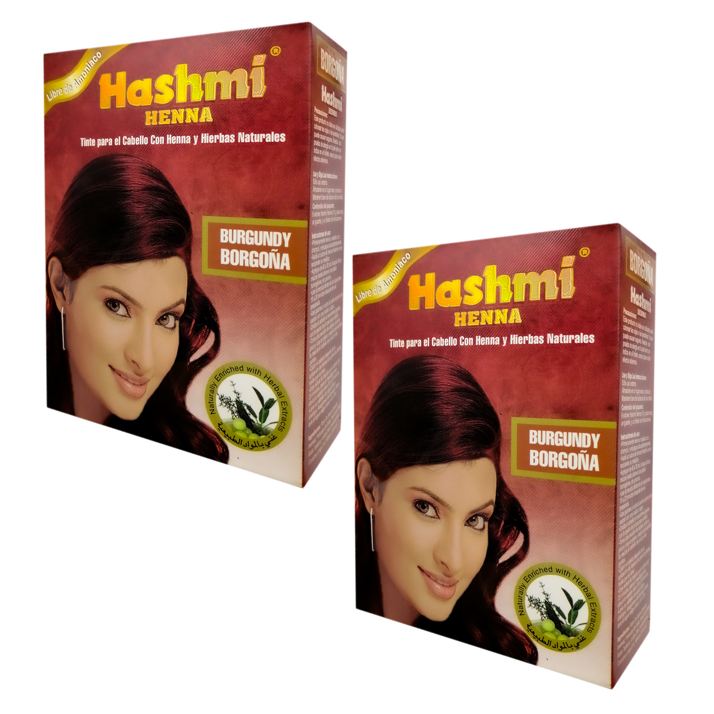 Henna Tinte para Cabello Hashmi (BURGUNDY) 100% Natural | 2 PIEZAS