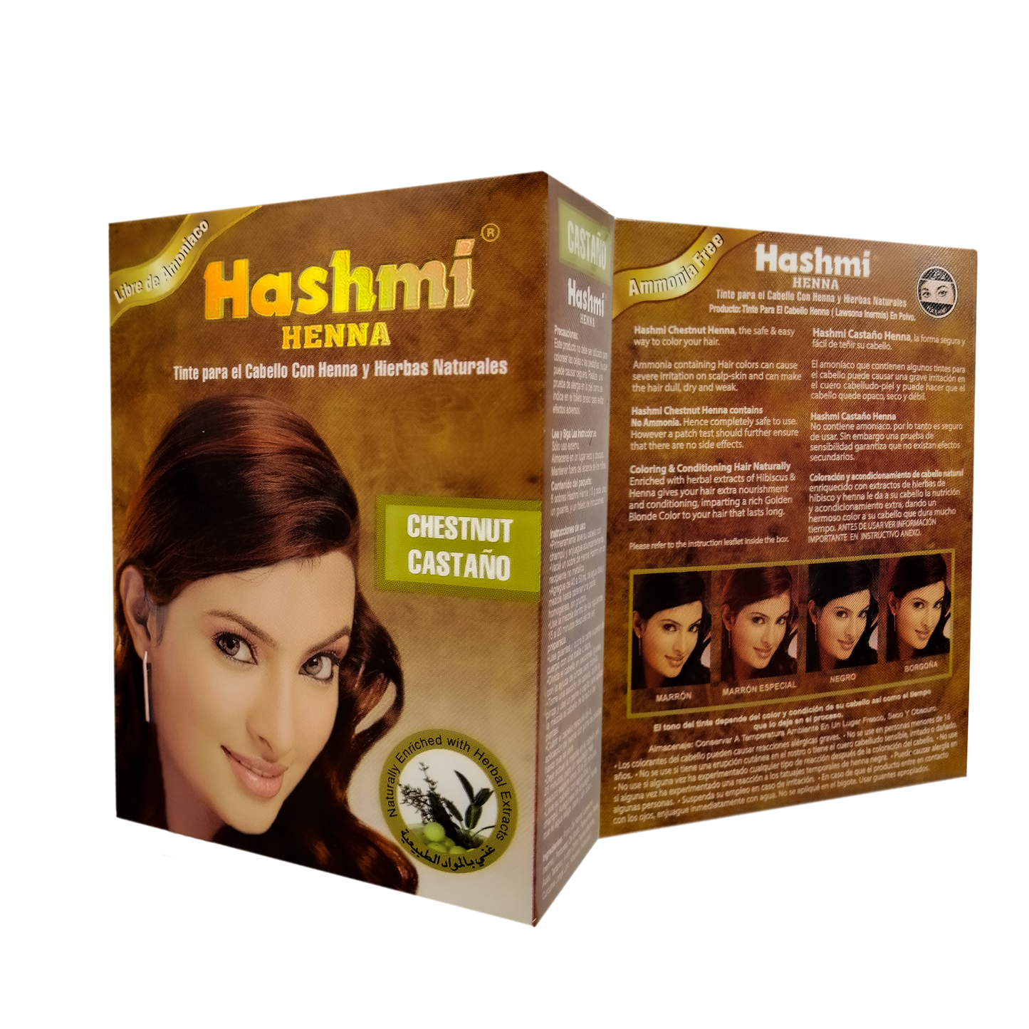 Henna Tinte para Cabello Hashmi (CASTAÑO) 100% Natural | 1 PIEZA