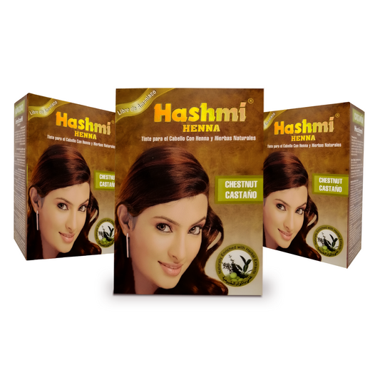 Henna Tinte para Cabello Hashmi (CASTAÑO) 100% Natural | 3 PIEZAS