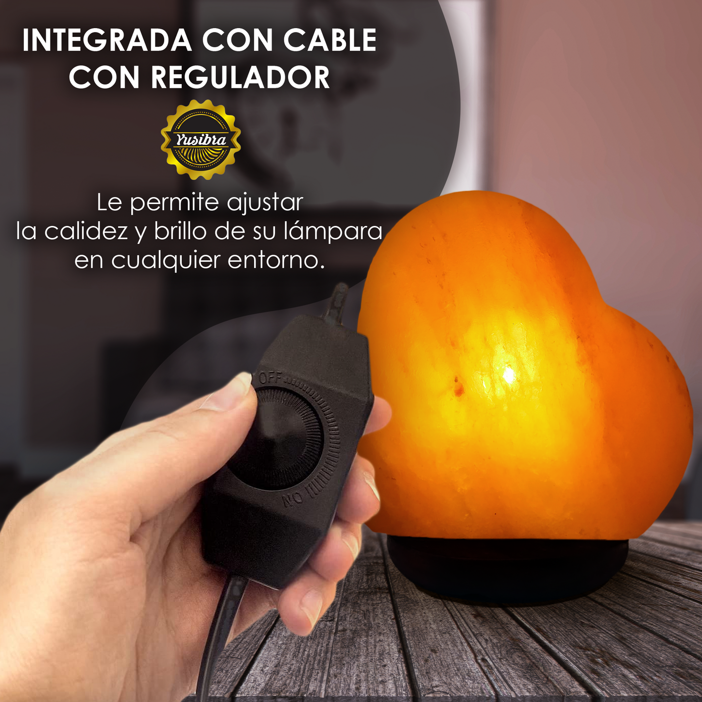 Lámpara de Sal Del Himalaya Figura Corazón | Con cable Regulador y Focos