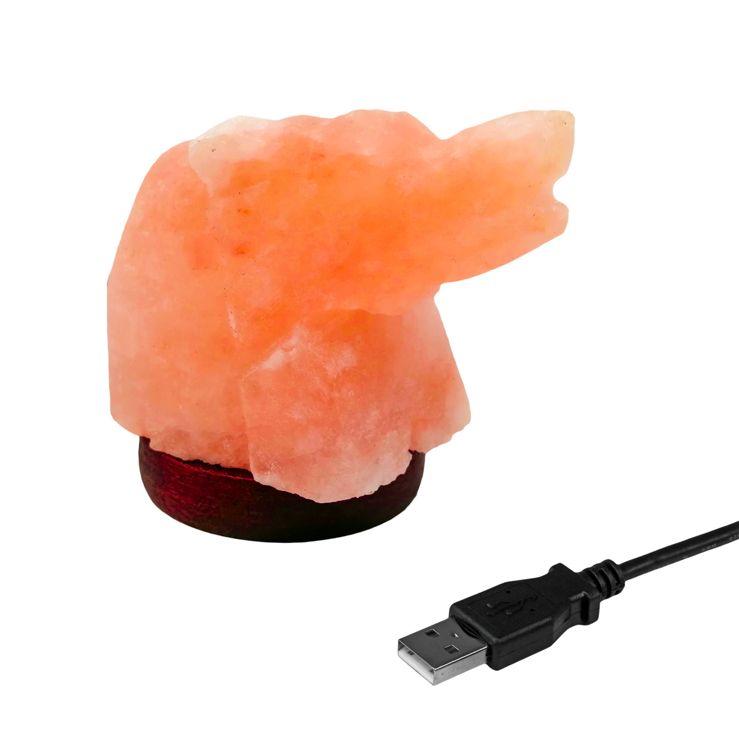 Lámpara de Sal Del Himalaya USB Figura Elefante con Foco LED