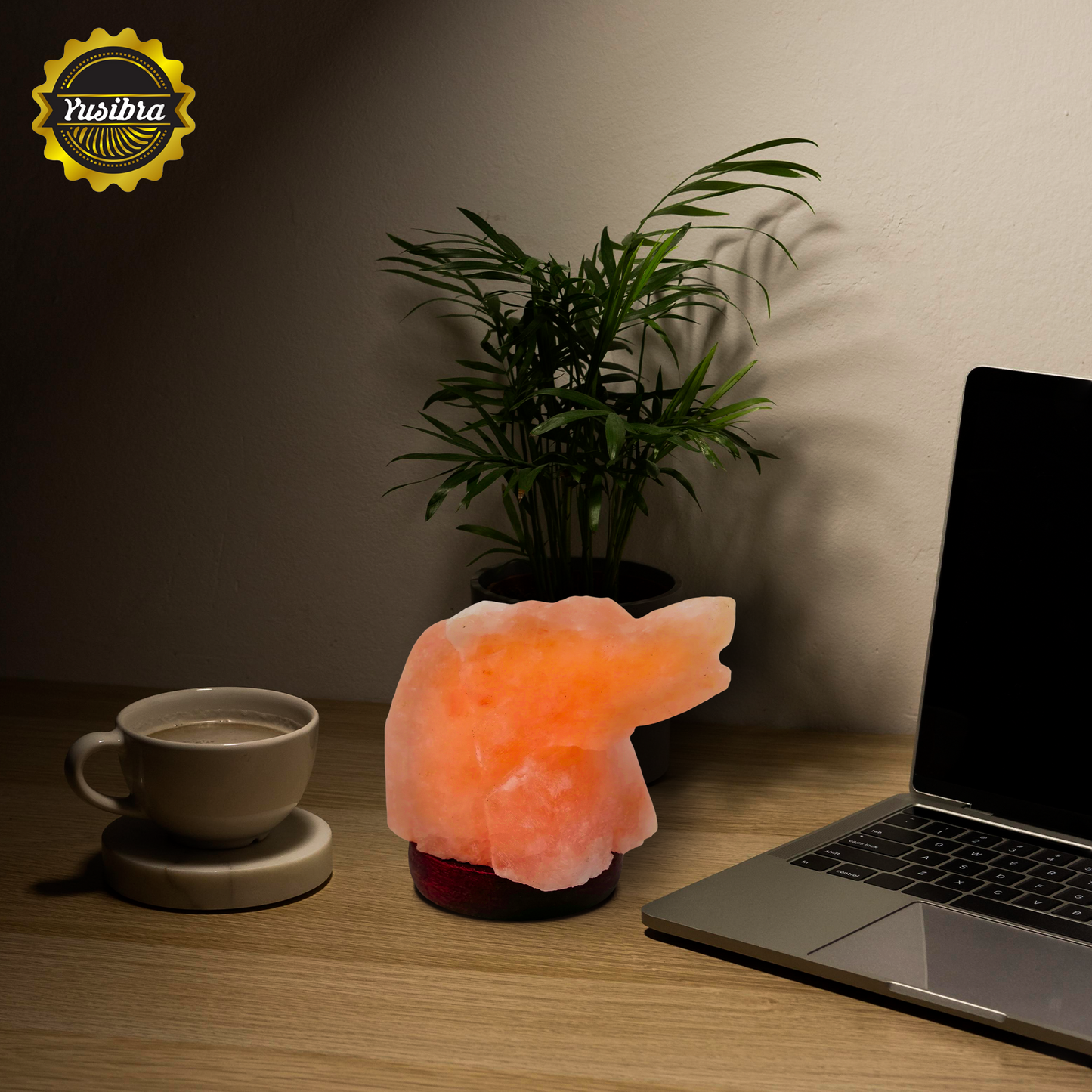 Lámpara de Sal Del Himalaya USB Figura Elefante con Foco LED