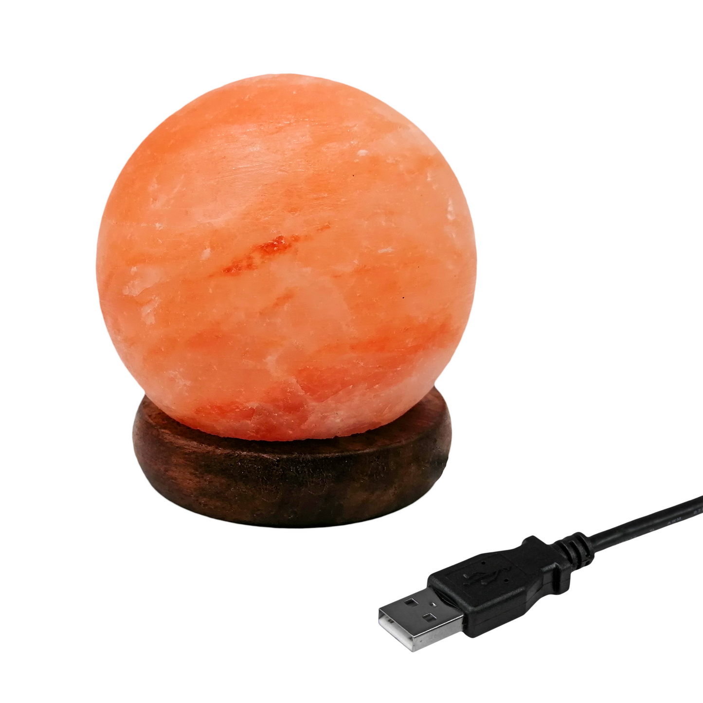 Lámpara de Sal Del Himalaya USB Figura Esfera con Foco LED