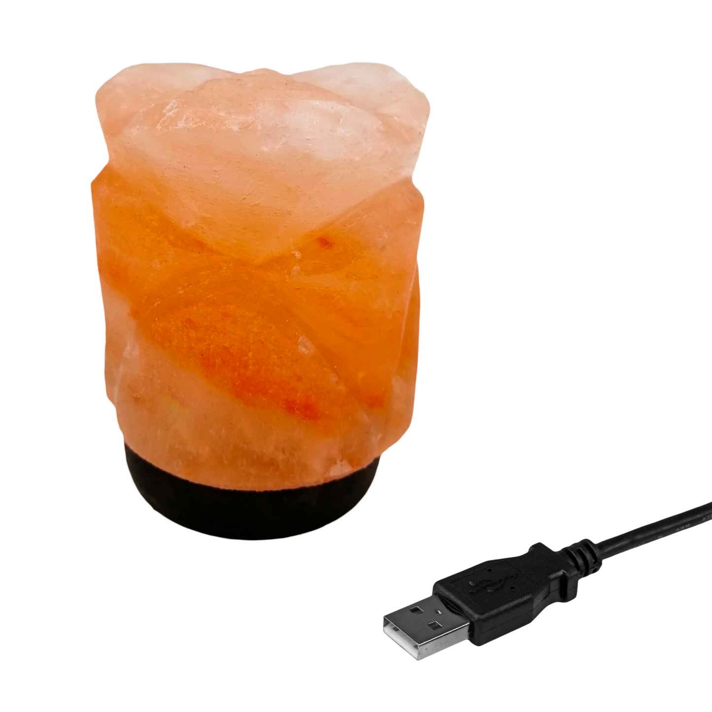 Lámpara de Sal Del Himalaya USB Figura Flor Rosa con Foco LED