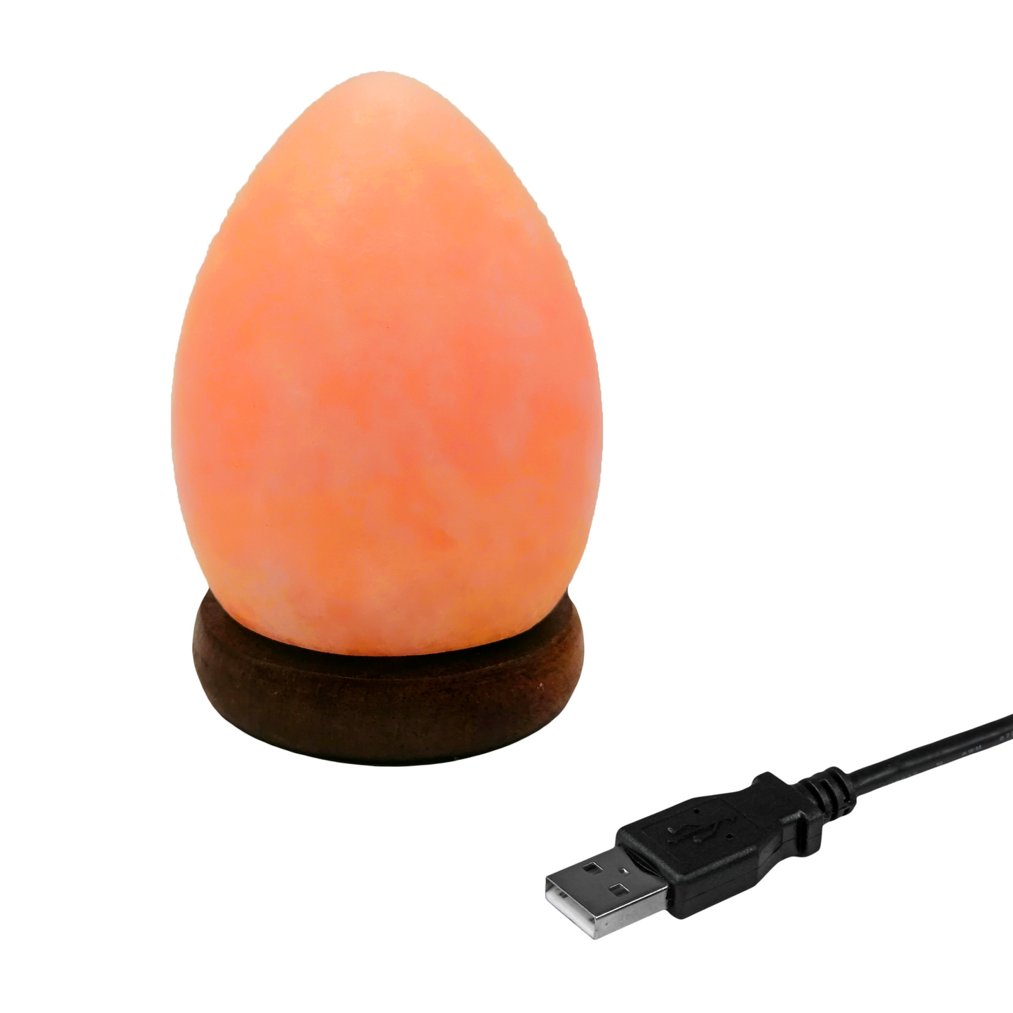 Lámpara de Sal Del Himalaya USB Figura Huevo con Foco LED