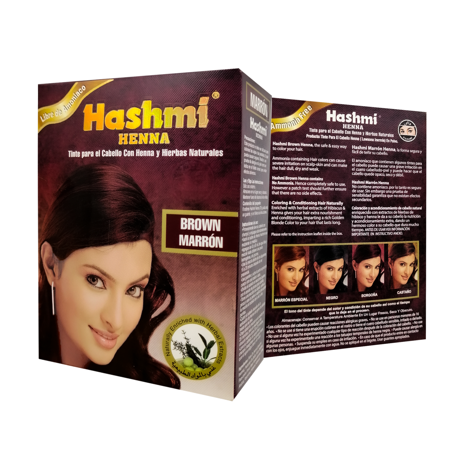 Henna Tinte para Cabello Hashmi (MARRON) 100% Natural | 2 PIEZAS