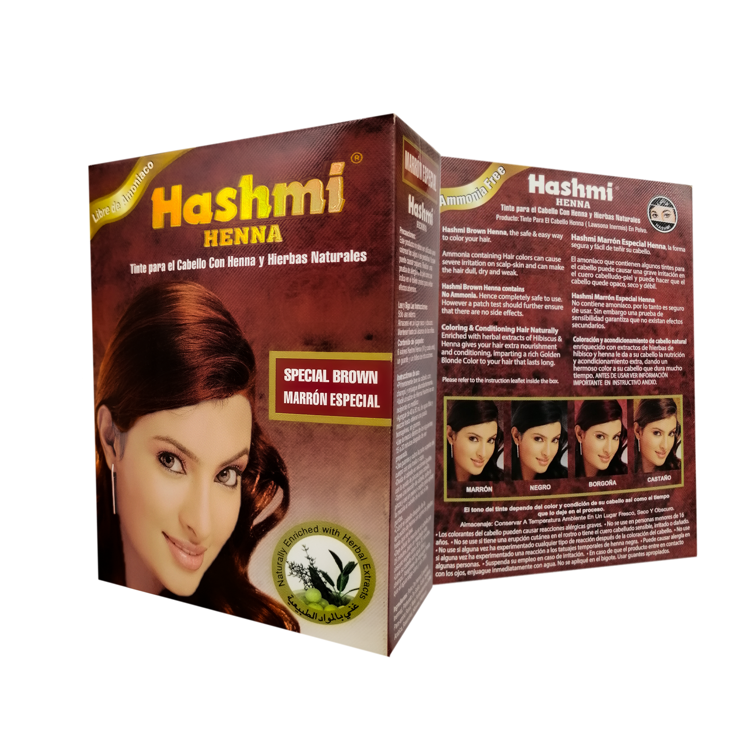 Henna Tinte para Cabello Hashmi (MARRON ESPECIAL) 100% Natural | 5 PIEZAS