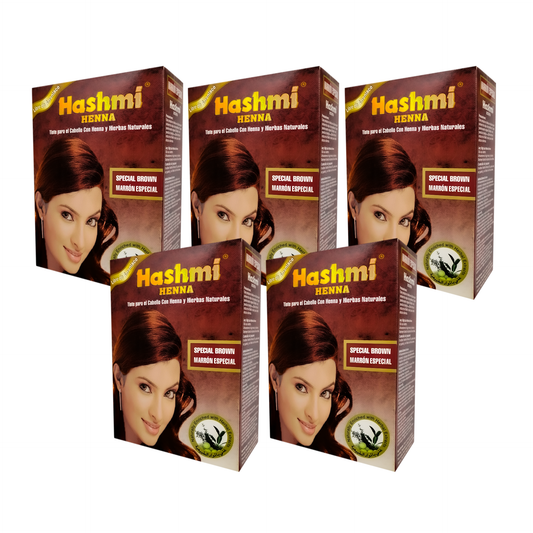 Henna Tinte para Cabello Hashmi (MARRON ESPECIAL) 100% Natural | 5 PIEZAS