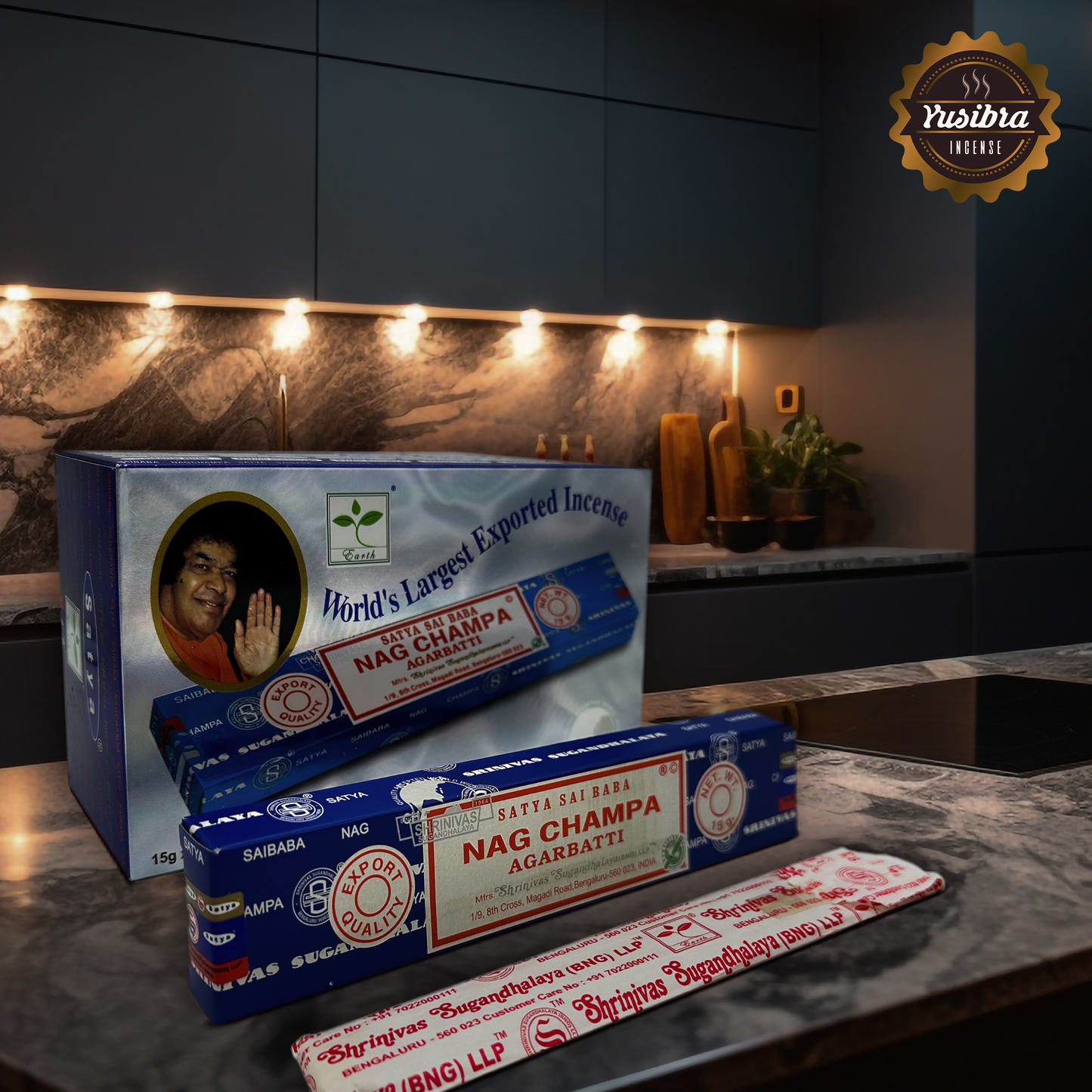 Incienso Nag Champa Agarbatti | Varitas de Incienso | Caja de 12PZ con Porta Incienso TABLITA