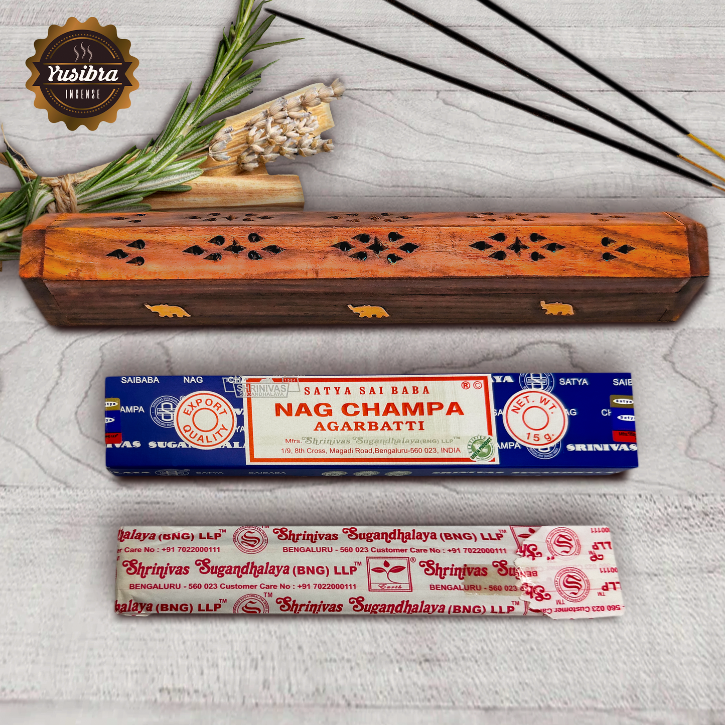 Incienso Nag Champa Agarbatti | Varitas de Incienso | Caja de 12PZ con Porta Incienso COFRE