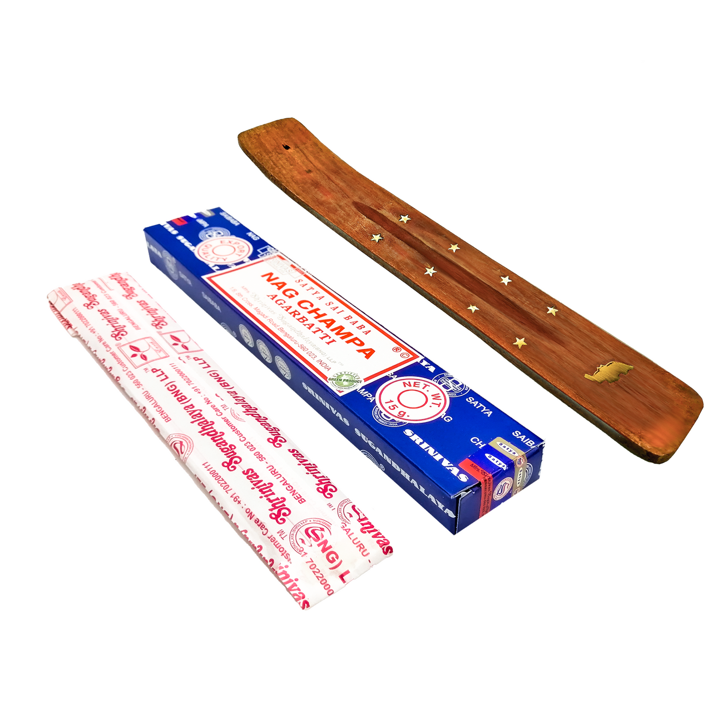 Incienso Nag Champa Agarbatti | Varitas de Incienso | Caja de 12PZ con Porta Incienso TABLITA