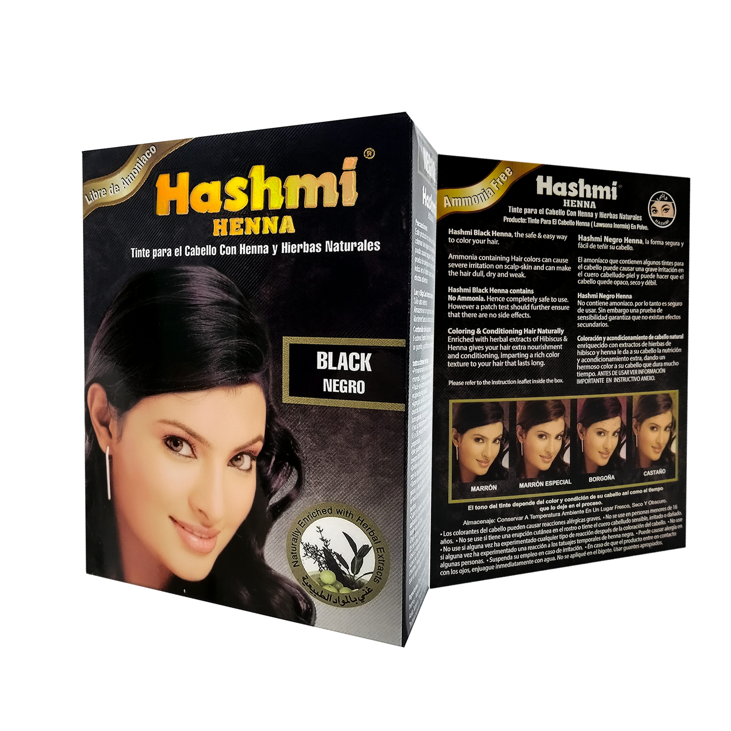 Henna Tinte para Cabello Hashmi (NEGRO) 100% Natural | 1 PIEZA