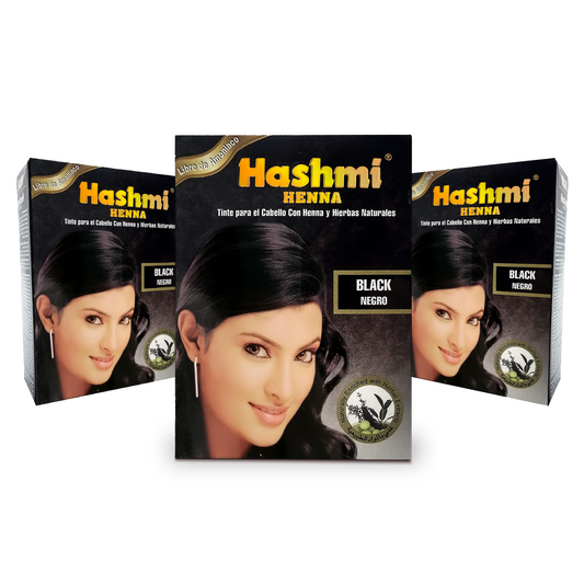 Henna Tinte para Cabello Hashmi (NEGRO) 100% Natural | 3 PIEZAS