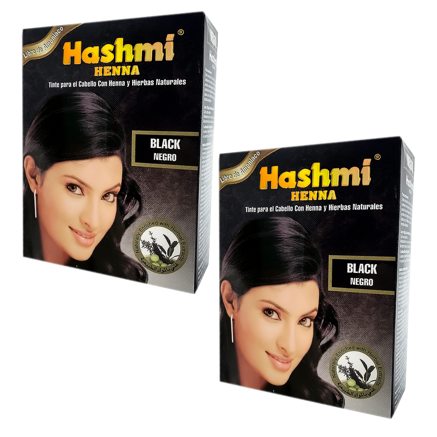 Henna Tinte para Cabello Hashmi (NEGRO) 100% Natural | 2 PIEZAS