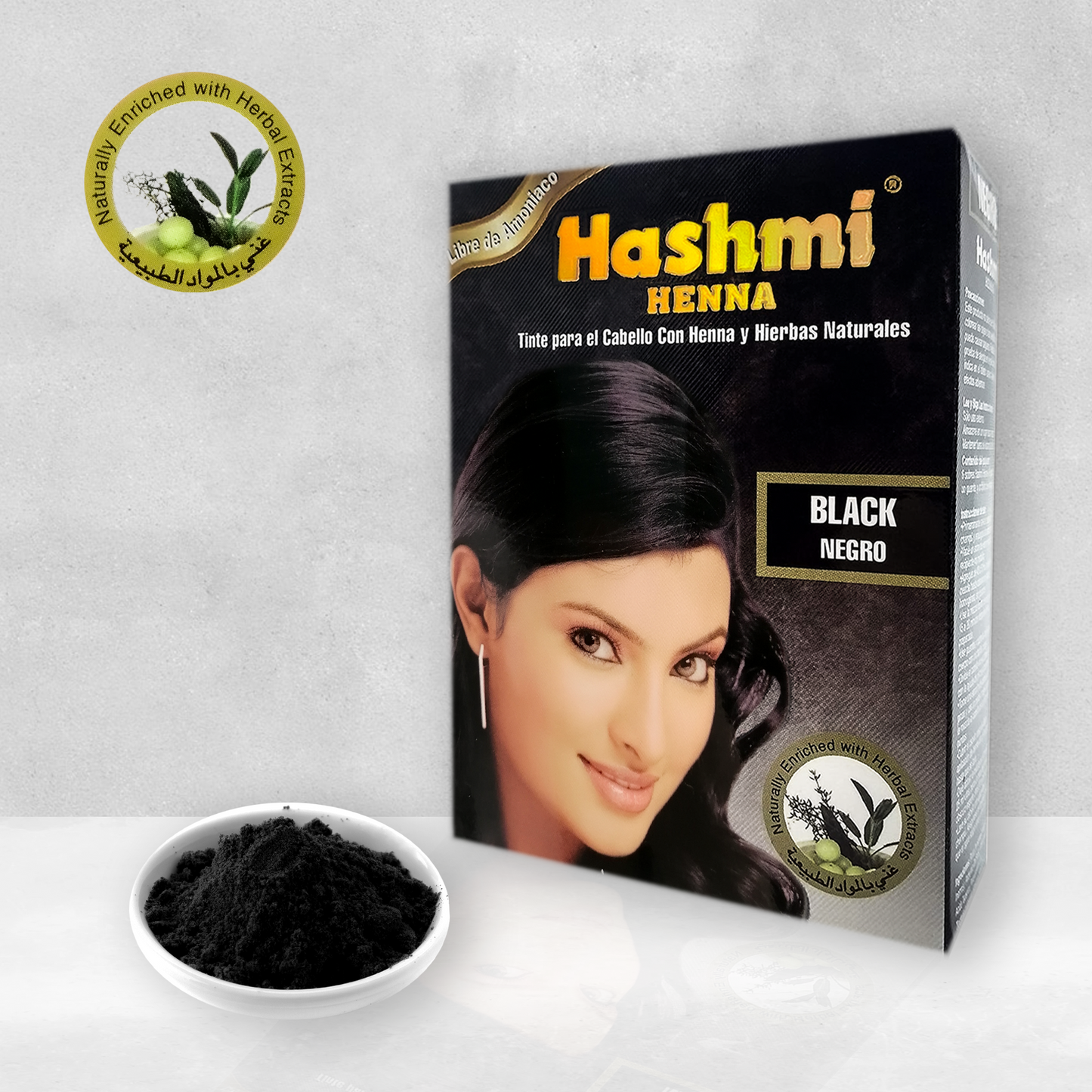 Henna Tinte para Cabello Hashmi (NEGRO) 100% Natural | 1 PIEZA