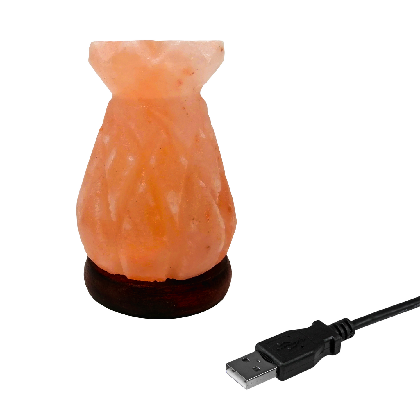 Lámpara de Sal Del Himalaya USB Figura Piña con Foco LED