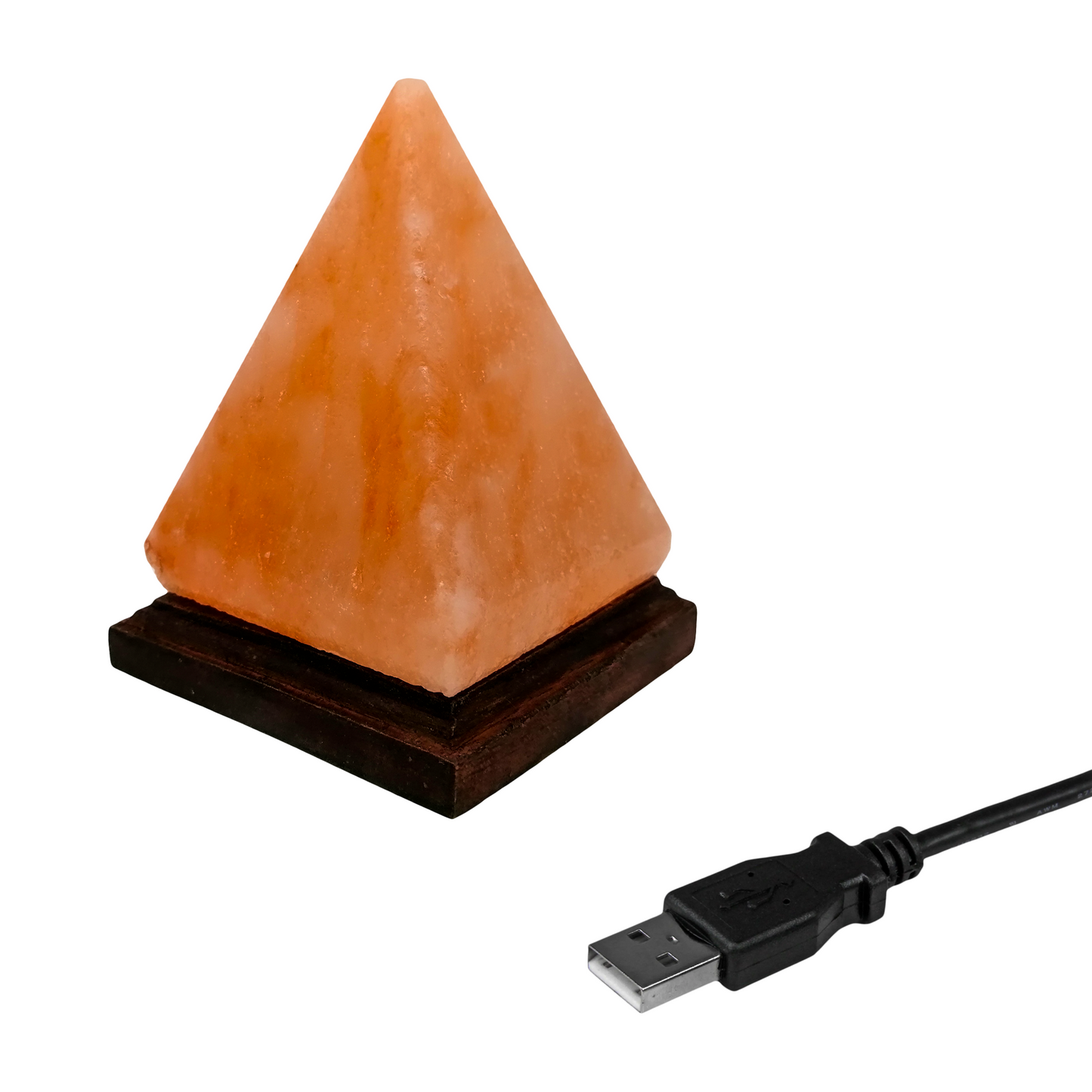 Lámpara de Sal Del Himalaya USB Figura Pirámide con Foco LED