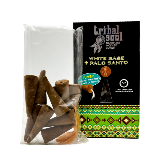 Incienso Tribal Soul Cono Efecto Cascada | Aroma: WHITE SAGE + PALO SANTO | 1 PZ