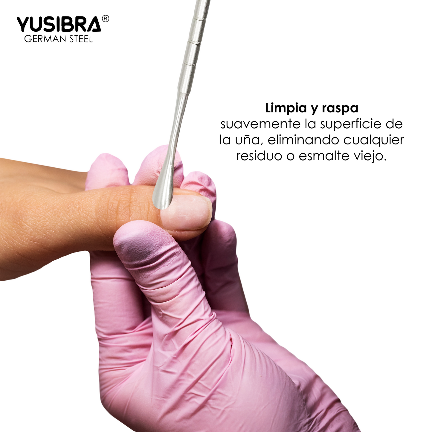 Bisturí De Acero Inoxidable Dos Caras | Empujador Removedor De Cutícula | Manicure y Pedicure Mango Anti derrapante | Art. 310 Cuchara y Cabeza Afilada