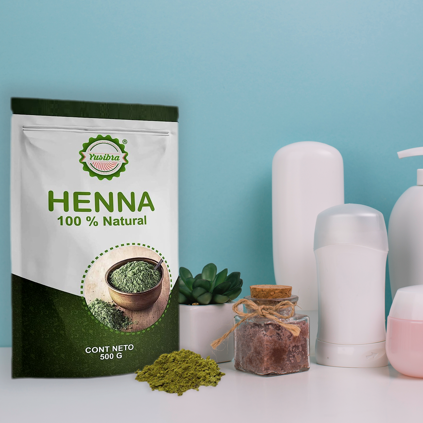 Henna Tinte en Polvo 6 Bolsas de 500 Gr 100% Natural | 3 Kilos